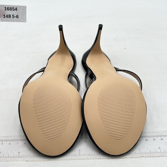 Milooey Black Flip Flop Sandals Slip on High Heel Mules Round Toe Slides Slipper - Picture 6 of 7